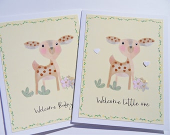 Welcome Baby Card, Woodland Baby Shower, Gender Neutral Baby Card, Baby Congratulations, Mommy to Be, New Parents, New Grandparents, wb4