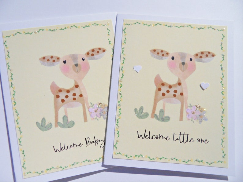 Welcome Baby Card, Woodland Baby Shower, Gender Neutral Baby Card, Baby Congratulations, Mommy to Be, New Parents, New Grandparents, wb4 image 1