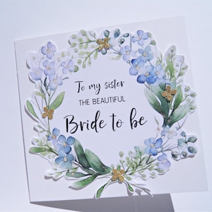 Carte de future mariée pour soeur, carte de douche nuptiale, carte de fiançailles de soeur, carte de félicitations de mariage, carte de future mariée, jour de mariage de soeur
