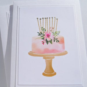 Carte de joyeux jour de gâteau, carte de gâteau d'anniversaire, carte d'anniversaire de gourmet, carte d'anniversaire féminine, carte pour boulanger, invitations à une fête, scc8
