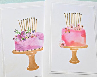 Happy Birthday Card, Birthday Cake card, Foodie Birthday card, Pretty Birthday Card for Her, Card for Baker, Party Invitations, scc6