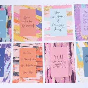 Cartes d'encouragement imprimables, 8 cartes d'affirmation, cartes de remerciement imprimables pour les enseignants, cartes de compliments, cartes de rentrée
