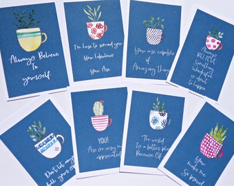 Botanical Encouragement cards, 8 Daily affirmations, Lunch Notes, Advent Calendars, Anxiety Support, Cards for co-workers, Kindness cards