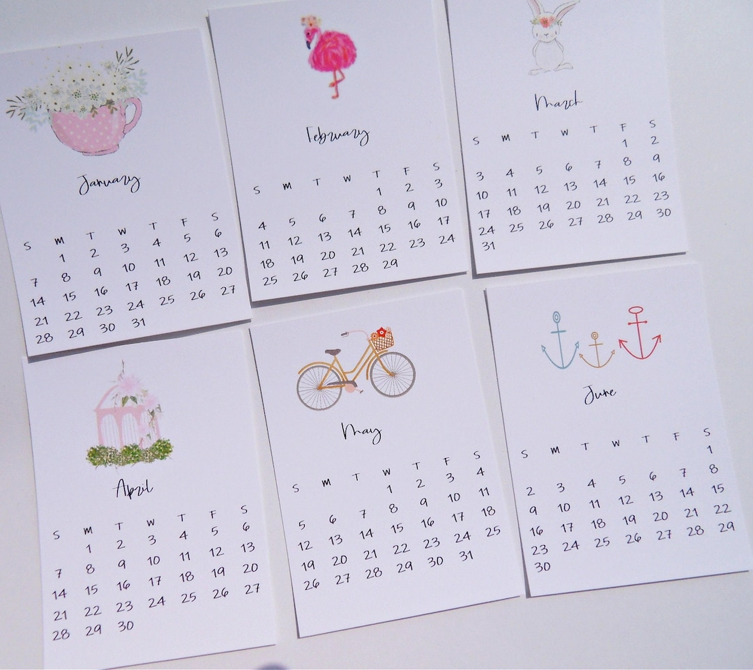 2024 Printable Pocket Calendar Small Calendar 3 Inch X 4 Etsy