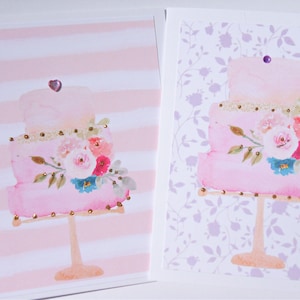 Carte de gâteau, carte de joyeux anniversaire, carte de gâteau d'anniversaire, carte d'anniversaire pour boulanger, carte de jour de mariage, carte d'anniversaire de petite amie, wc12