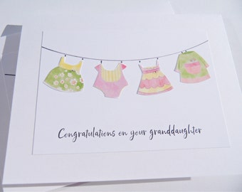 New Granddaughter. Card for Grandparents. Pregnancy Announcement Card. Pregnancy Reveal. New Grandma Grandpa, Granddaughter. gg