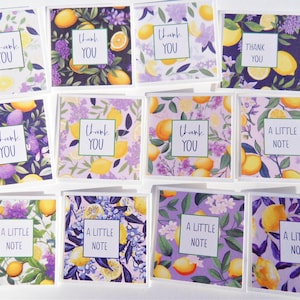 Agrumes tropicaux, 12 cartes, petits boîtiers de cartes-cadeaux, cartes de correspondance, 5,2 x 5,4 cm (2 po. x 2 po.), boîtiers de cartes-cadeaux floraux