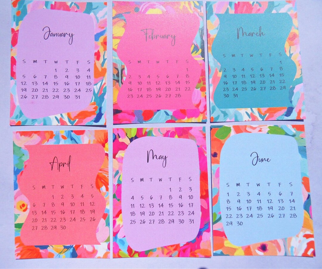 2025 Pocket Calendar. Small Calendar. 3 Inch X 4 Inch. Mini Floral Calendar. Planner Inserts