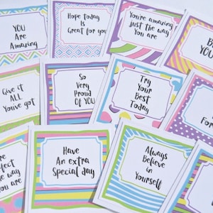 Cartes de mots d'encouragement, 12 cartes de positivité, cartes de reconnaissance, enfants inspirants. Petites cartes d'encouragement. Cartes de soutien à l'anxiété.