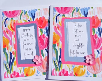 Daughter Birthday Card,  Mom Birthday Card, Best Friend Birthday, Mom and Daughter Relationship, Mother's Day,  nmd