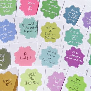 Small Positivity Cards, 40 Affirmation Cards, Encouragement Cards, Mindfulness Cards, Birthday loot bags, Lunch Note Cards, image 3