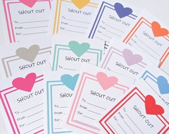 Printable Teacher Shout Out Cards, Recognition Cards, Good Work Reward cards, Staff Shout Out Cards, Encouragement Cards