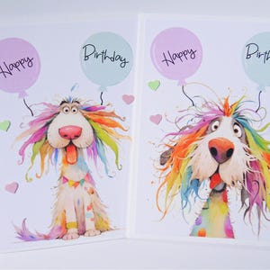 Cartes d'anniversaire drôles d'enfants, cartes d'anniversaire de chien, cartes de chien fantaisistes mignonnes, cartes d'anniversaire ballon, carte de joyeux anniversaire, 200