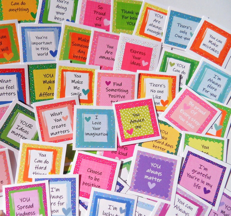 Divertidas y coloridas tarjetas de ánimo, 45 tarjetas de confianza, tarjetas de cumplidos, tarjetas inspiradoras, tarjetas de amabilidad imagen 5