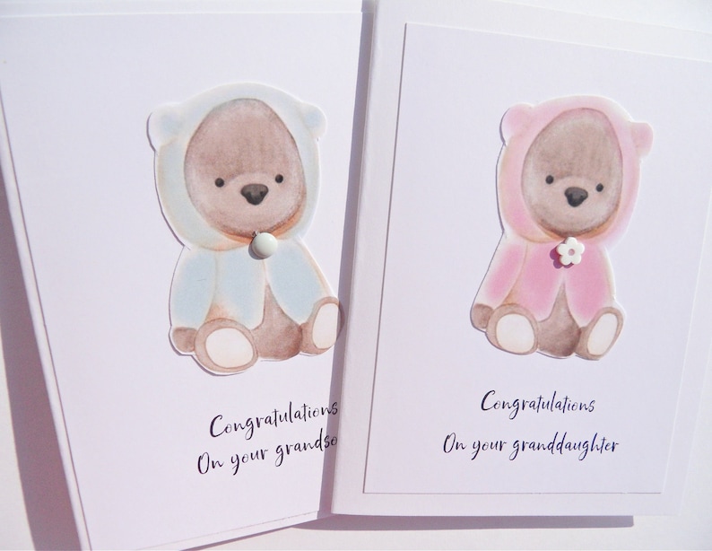 New Granddaughter. New Grandson. Card for Grandparents. Pregnancy Announcement Card. Pregnancy Reveal. New Grandma Grandpa . gggb image 1