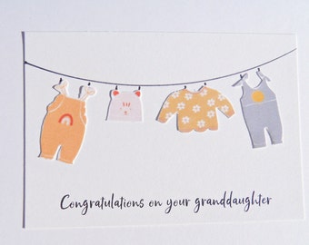 New Granddaughter. Card for Grandparents. Pregnancy Announcement Card. Pregnancy Reveal. New Grandma Grandpa, Granddaughter. gg5