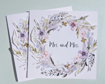 Same Sex Wedding Card, Gay Wedding Day Card, Mrs & Mrs Card, Lesbian Wedding Card