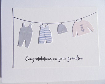 New Grandson. Card for Grandparents. Pregnancy Announcement Card. New Grandma Card. Grandpa Congratulations. Grandson. gs5