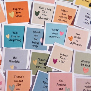 Mini Encouragement Cards, 30 Affirmation Cards, Birthday loot bags, Compliment Cards, Inspirational Cards, Lunch Note Cards, Kindness Cards, image 2