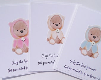 New Grandparent Announcement card, New Granddaughter card. New Grandson card. Pregnancy Announcement Card. bpp