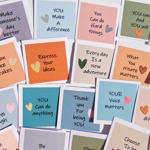 Mini Encouragement Cards, 30 Affirmation Cards, Birthday loot bags, Compliment Cards, Inspirational Cards, Lunch Note Cards, Kindness Cards, image 4