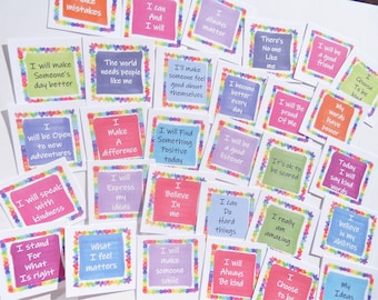 Small Encouragement Cards, 30 Positivity Affirmation Cards, Kindness Cards, Anxiety Support Cards, Back to School cards, Positivity Cards
