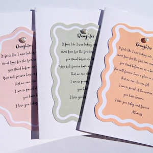 Carte de mariage pour fille, carte de mariage pour ma fille, souvenir du jour du mariage, cadeau de maman à fille pour mariage, pdw