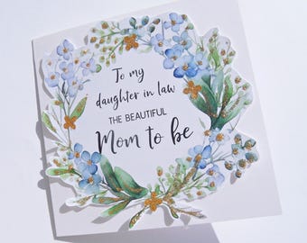 Daughter In Law Baby Shower Card, Pregnancy Congratulations, Gift from Mother In Law, Son having a Baby