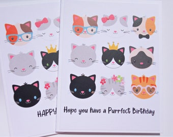 Cute Kitty Birthday Card for girls - Cat Birthday Cards - Cards for Cat Lovers - Kids Birthday card - gcc7