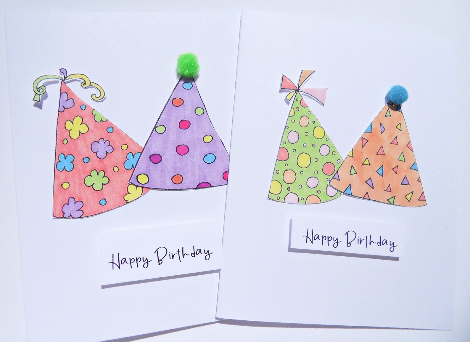 Party Hat Birthday Card Playful Birthday Card Birthday Etsy