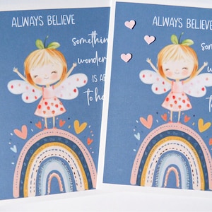 Carte pour fille, filles et préadolescents, carte d'encouragement de fille, carte d'anniversaire de petite fille, toujours croire, carte vous pouvez faire n'importe quoi, abm