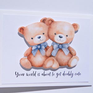Carte de grossesse de jumeaux, carte de naissance de jumeaux de bienvenue, devenir grands-parents, carte de baby shower, future maman, futur papa, nouveaux parents, tc2