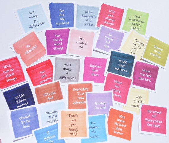 Printable Mini Positivity Cards 30 Affirmation Cards | Etsy