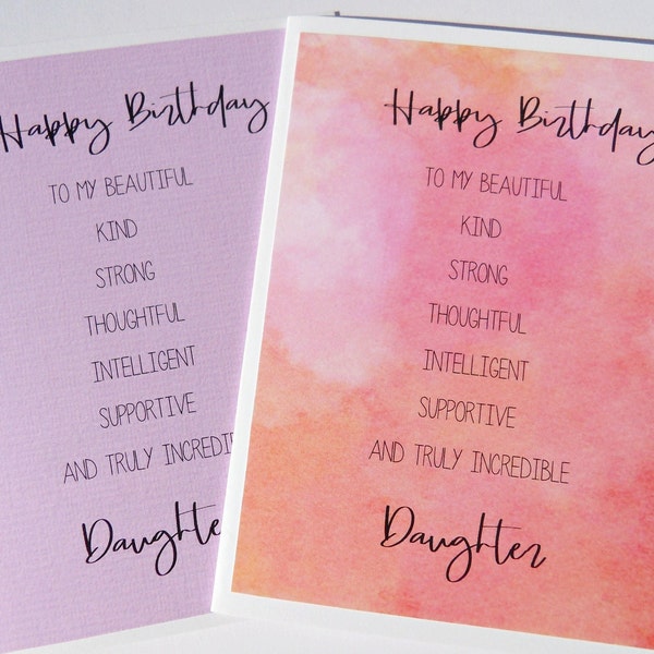 Daughter Birthday Card,  Happy Birthday Daughter, Daughter In Law Birthday, Card for Adult Daughter, Card For Her, hbd22