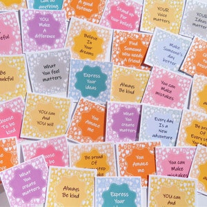 Cartes de mots d'encouragement, 36 mini cartes de positivité, cartes d'affirmation, cartes de pleine conscience, cartes de correspondance pour le déjeuner, Fier de vous, cartes de gentillesse