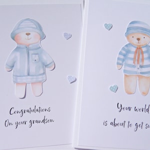New Grandson Card, Card for Grandparents. Pregnancy Announcement Card. Pregnancy Reveal. New Grandma Grandpa . ngc1