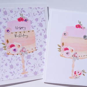 Carte de gâteau d'anniversaire, carte d'anniversaire pour femme, meilleure amie, maman, grand-mère, collègue de travail, carte de gâteau de mariage assez simple, jour de mariage heureux