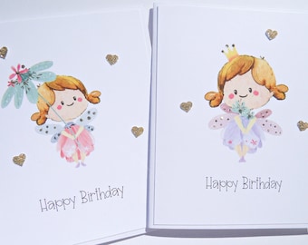 Little Girl Fairy Birthday Card, Granddaughter Birthday Cards, Happy Birthday daughter, Niece Birthday Card, fww2