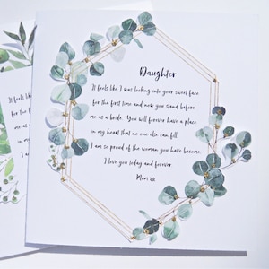 Carte de mariage pour fille, cadeau souvenir de mariage fille, carte de mariage pour ma fille, carte de mariage fille, wd52