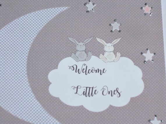 Welcome Twins Card Twins Baby Shower Card Twins Baby Card Etsy