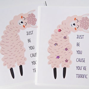 Carte d'encouragement fille, carte de motivation fille, carte d'affirmation, carte pour fille, carte d'encouragement drôle, carte juste toi, lla13