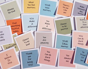 Mini Encouragement Cards, 30 Affirmation Cards, Compliment Cards, Inspirational Cards, Lunch Note Cards, Kindness Cards, Positivity cards