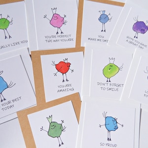 Cartes de positivité amusantes pour enfants, petites cartes d'encouragement. Cartes de compliments. Cartes de soutien à l'anxiété. Cartes d'encouragement pour les enfants. Fier de vous