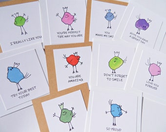 Kids Funny Positivity Cards, Small Encouragement Cards. Compliment Cards. Positive Message Cards for kids. Proud of You