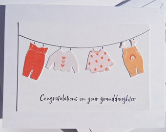 New Granddaughter. Card for Grandparents. Pregnancy Announcement Card. Pregnancy Reveal. New Grandma Grandpa, Granddaughter. gg