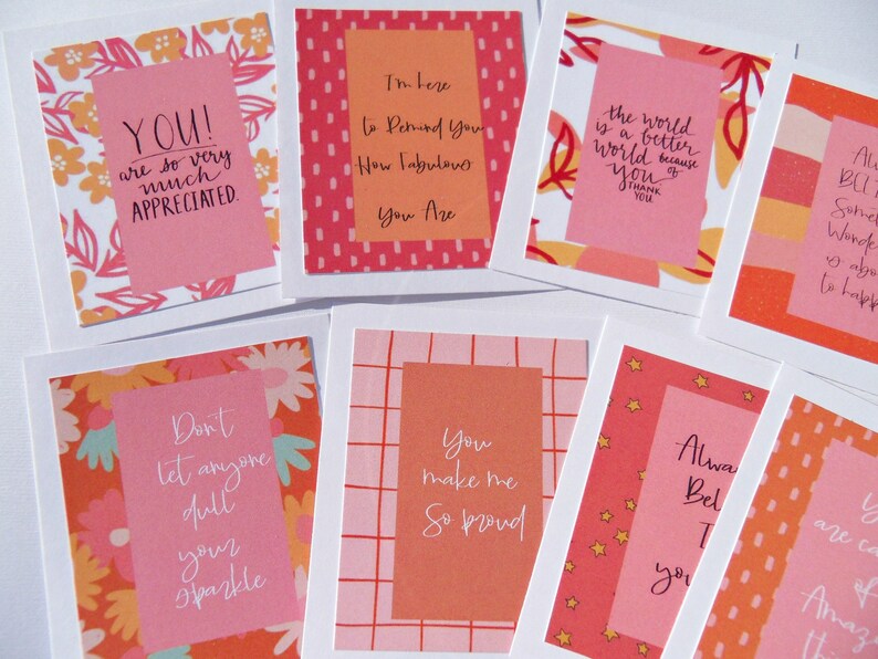 Small Cards Affirmation Cards Inspirational Quotes Lunch Note Cards Teen Support cards Anxiety Support Cards Encouragement Cards