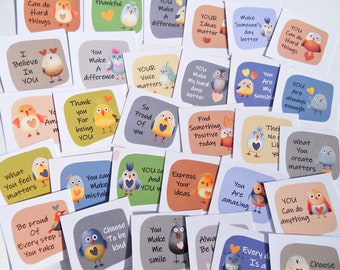 Mini Encouragement Cards for kids, 30 Positivity Affirmation Cards, Inspirational Cards, Lunch Note Cards, back to school cards