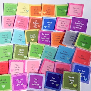 36 cartes d'encouragement, cartes d'affirmation du jour, message de positivité, cartes de correspondance pour le déjeuner scolaire, cartes de gentillesse, cartes de consolidation d'équipe