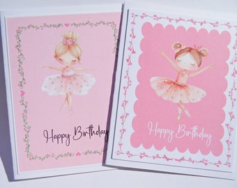 Ballerina Birthday Card, Happy Birthday daughter, Niece Birthday Card, Granddaughter Birthday Cards, Ballet card for little girls, gb5