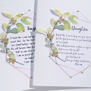 Wedding day card for daughter, To my daughter on your wedding day card, wedding day keepsake, daughter wedding card, wddc3 image 1